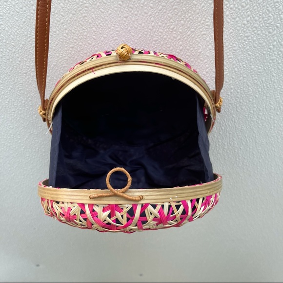 Wicker straw crossbody bag rattan summer purse - Picture 6 of 8